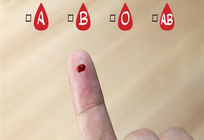 Negatif veya pozitif olmaksızın kan grubunuzu seçin
